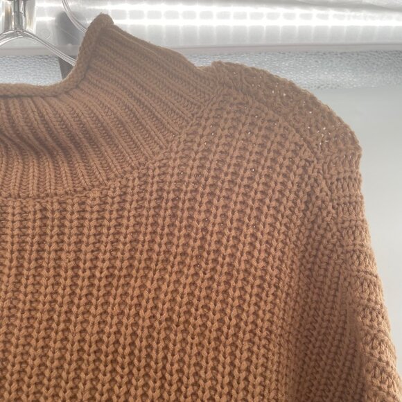 Abercrombie & Fitch Women's Knit Pullover Sweater Mock Neck Tan Size Large - Picture 4 of 9